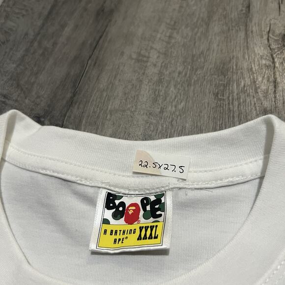 Bape ABC Camo Milo On Big Ape Tee White/Blue Mens T Shirt - Picture 4 of 4